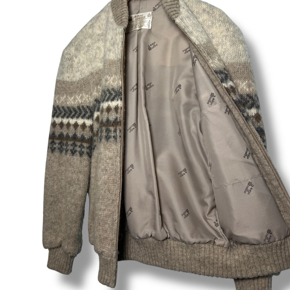 Vintage Alafoss Icewool Bomber Jacket Size Large … - image 5